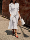 Casual Loose Long Sleeve Shirt maxi  Dress