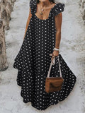 Bohemian Retro Casual Loose Polka Dot Long Dress