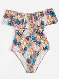 Fashion One-Shoulder Printed One-Piece Swimsuit