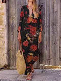 Bohemian Casual Loose Print Maxi Dress