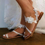 Women Plus Size Shoes Handmade Vintage Lace Sandals