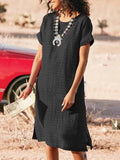 Women Bohemian Solid Holiday Daily Midi Dress