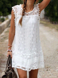 Lace Lace Elegant Sleeveless Dress