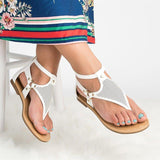 Women Plus Size PU Hollow-out Sandals Casual Zipper Shoes
