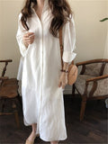 Casual Loose Long Sleeve Shirt maxi  Dress