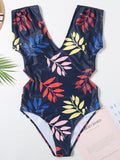 Sexy Fashion Deep V Covered One Piece Swimwear