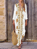 Bohemian Retro Casual Loose Long Sleeve Maxi Dress