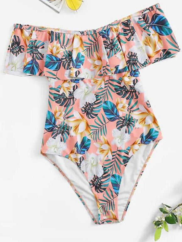 Fashion One-Shoulder Printed One-Piece Swimsuit
