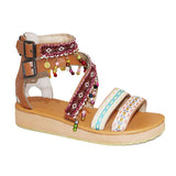 Plus Size Women's Shoes Zipper Beading Bohemia Sandals