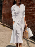 Casual Loose Long Sleeve Shirt maxi  Dress