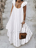 Bohemian Retro Casual Loose Polka Dot Long Dress