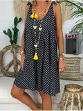 Round Neck Dot Print Sling Mini Dress
