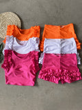 Vest Wrinkled Ruffled Solid Color Sexy Tankini