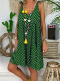 Round Neck Dot Print Sling Mini Dress