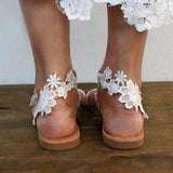 Women Plus Size Shoes Handmade Vintage Lace Sandals