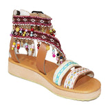 Plus Size Women's Shoes Zipper Beading Bohemia Sandals