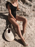 Ruffle One Shoulder One Piece Swimwear