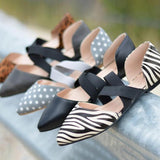 Women Chic Elastic Band Flat Sandals Ballet Shoes