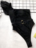 Ruffle One Shoulder One Piece Swimwear
