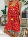 Round Neck Dot Print Sling Mini Dress